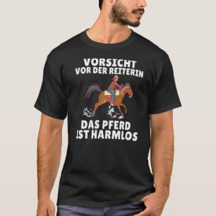 Camiseta Cuidado com o cavaleiro o cavalo é inofensivo Prem