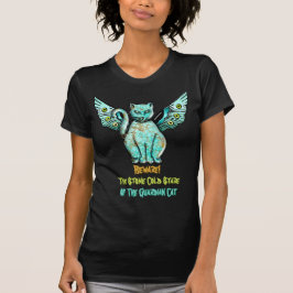 Camiseta Cuidado Com O Gato Da Pedra Turquesa Personalizado