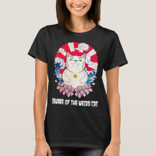 Camiseta Cuidado com o Gato Esquisito Mãe Humor Gato Pai Sr