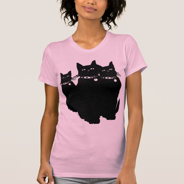 Camiseta Cuidado com o gato preto (Frente)