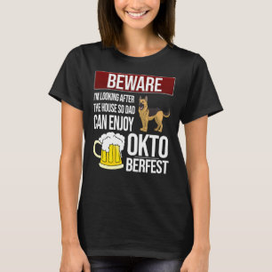 Camiseta Cuidado Com O german shepherd Que Estou Cuidando D