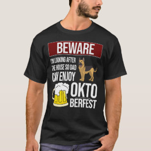 Camiseta Cuidado Com O german shepherd Que Estou Cuidando D