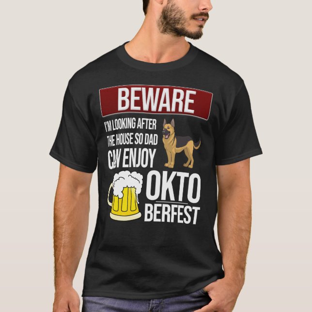 Camiseta Cuidado Com O german shepherd Que Estou Cuidando D (Frente)