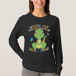 Camiseta Cuidado Com O Jardim De Infância Aqui Eu Venho Din