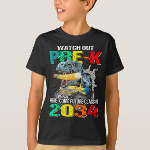 Camiseta Cuidado Com O Pré-K Aqui Eu Venho A Classe 2034