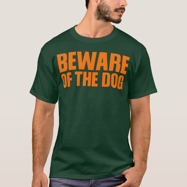 Camiseta Cuidado com o retro Cão (Frente)