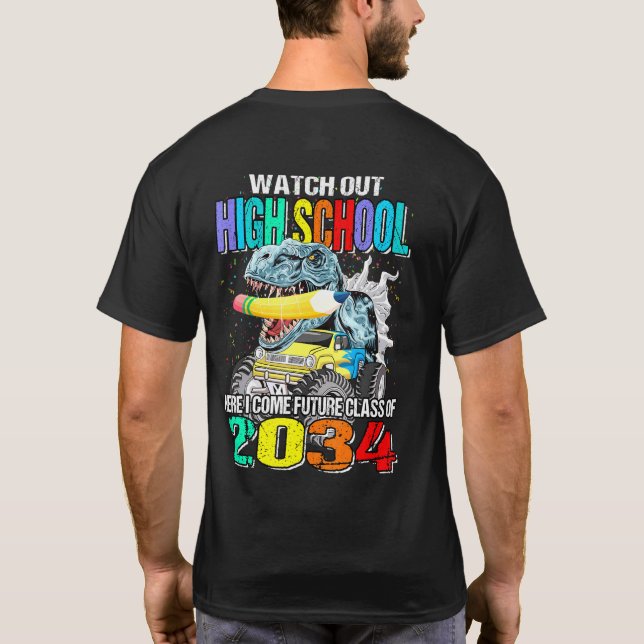 Camiseta Cuidado Com O Segundo grau Aqui Eu Vim Monstro Tru (Verso)