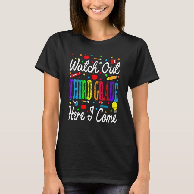 Camiseta Cuidado Com O Terceiro Ano, Volto À Escola (Frente)