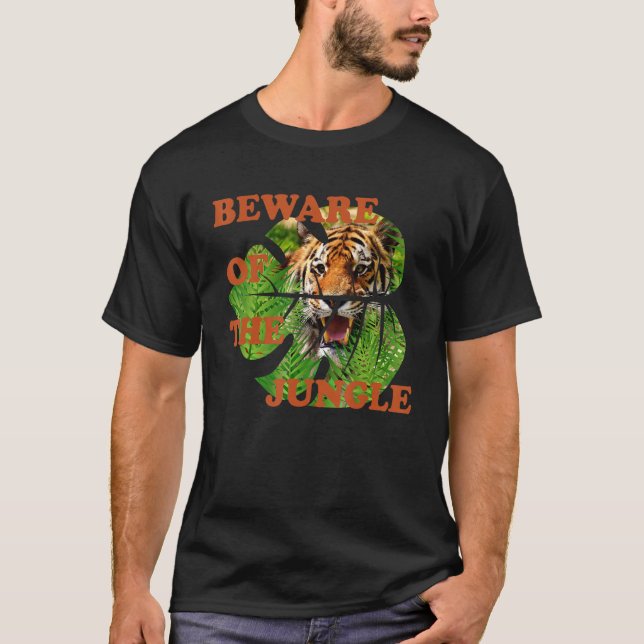 Camiseta Cuidado Com O Tigre Da Selva (Frente)