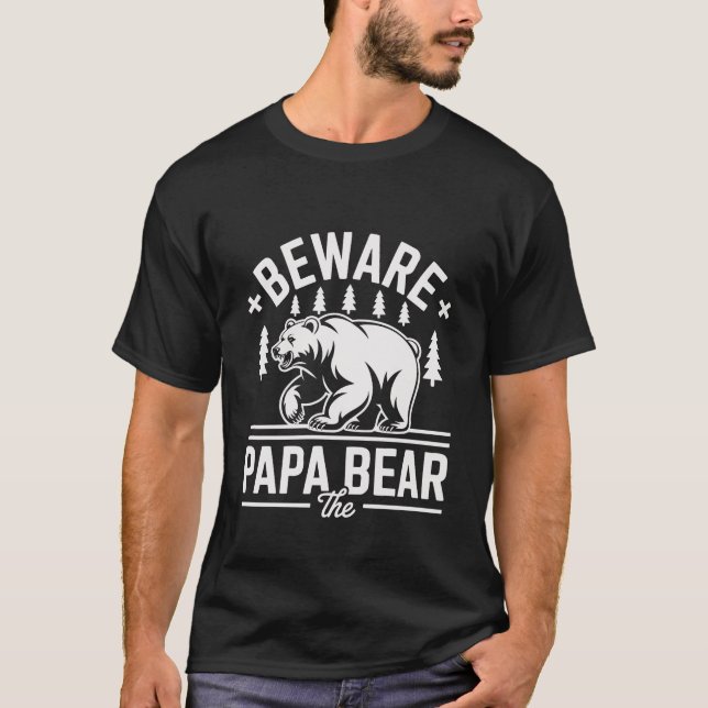 Camiseta Cuidado Com O Urso Do Papá (Frente)
