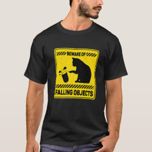Camiseta Cuidado com Objetos Caindo Sinal de Gato