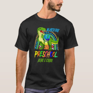 Camiseta Cuidado Com Os Dinossauros Da Pré-Escola De Volta 