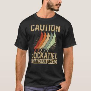 Camiseta Cuidado Comediante Cacatua à Frente Verso Cacatua