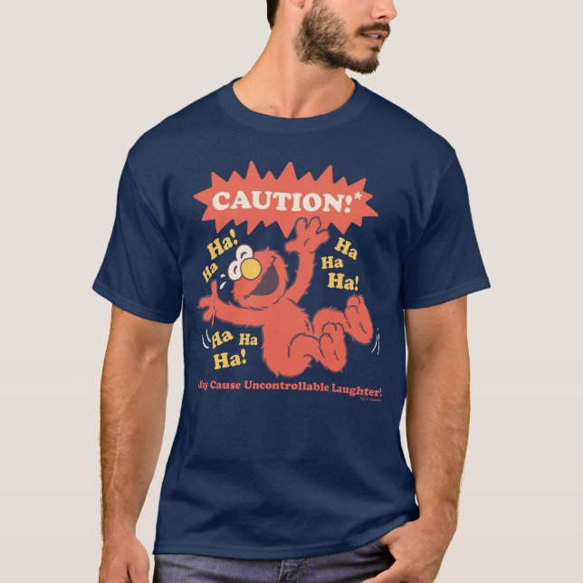 Camiseta Cuidado Elmo Rindo à Frente (Frente)