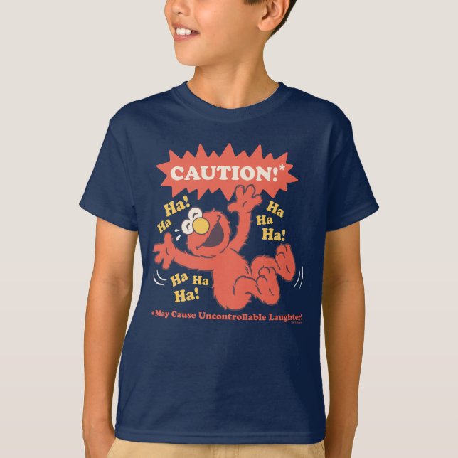 Camiseta Cuidado Elmo Rindo à Frente (Frente)
