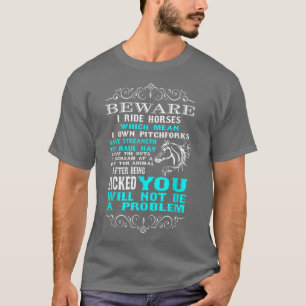 Camiseta Cuidado Eu Ando a Cavalo Palhaço Amante de Cavalos