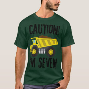 Camiseta Cuidado! Eu sou Sete! Construção de Caminhão de Bo