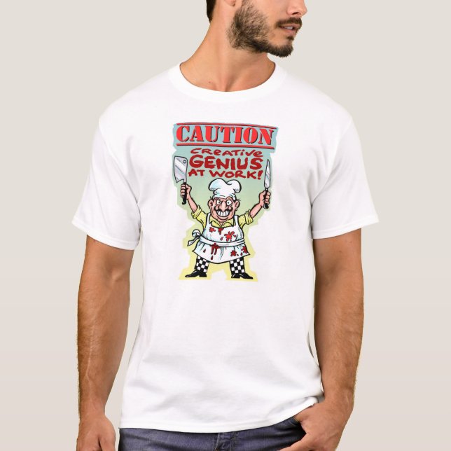 Camiseta "CUIDADO - Genial Criativa no Trabalho" (Frente)