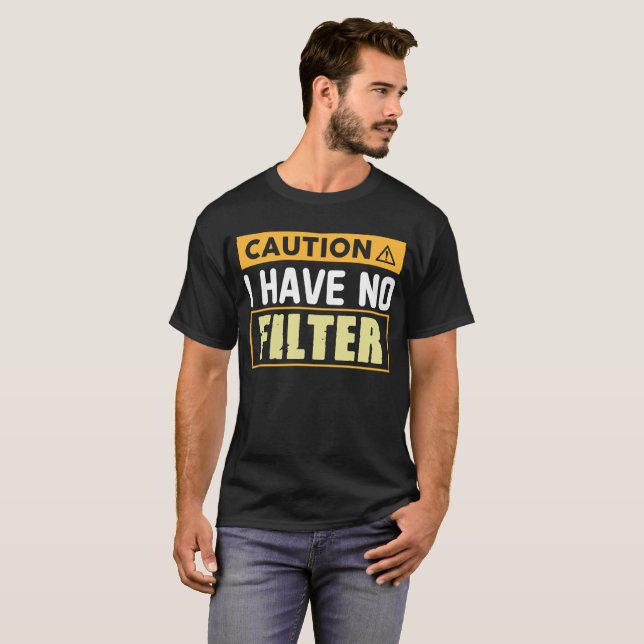 Camiseta Cuidado, não tenho sarcástico com filtro (Frente Completa)