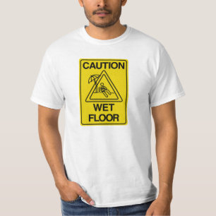 Camiseta CUIDADO PISO MOLHADO - Engraçado