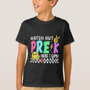Camiseta Cuidado Pré-escolar Aqui Vou Eu Pré-jardim de Infâ