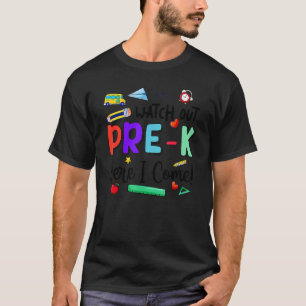 Camiseta Cuidado Pré K Aqui Vou De Volta à Escola Pré-Escol