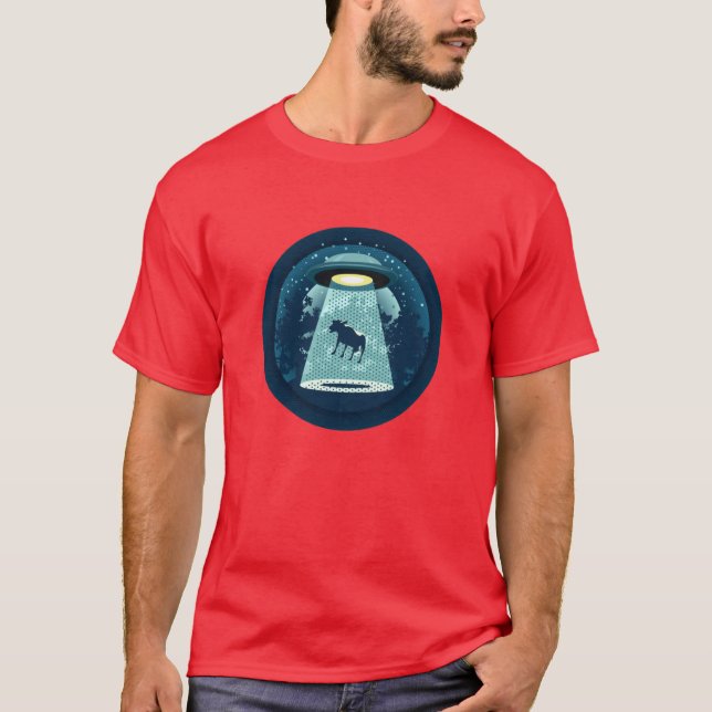 Camiseta Cuidado presente retro OVNI (Frente)