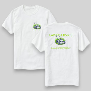 Camiseta Cuidado Profissional com Gramado Verde e Branco e 