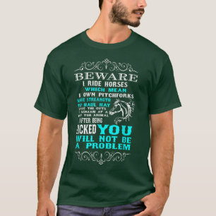 Camiseta Cuidado Que Ando Cavalos Engraçados, Sobretudo Cav