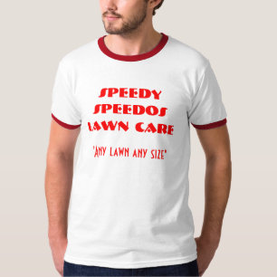 Camiseta CUIDADO RÁPIDO do GRAMADO dos SPEEDOS, "algum