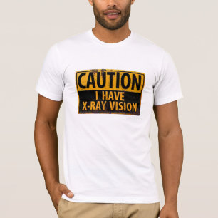 Camiseta CUIDADO, Tenho Sinal De Aviso De Perigo De Visão