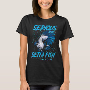Camiseta Cuidador de Peixes Betta Sério Desde 1996