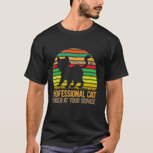 Camiseta Cuidador Profissional de Gatos ao Seu Dispor Pai d