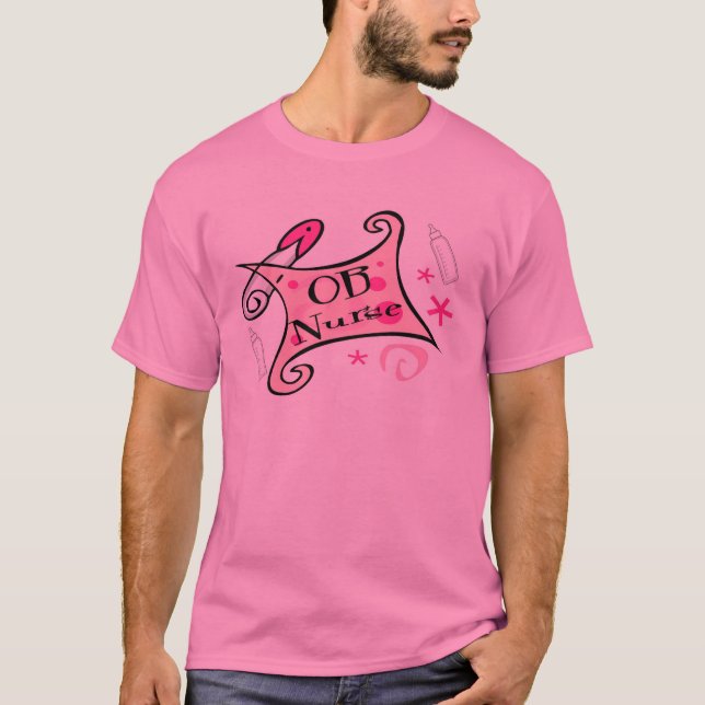 Camiseta Cuidados da enfermeira de OB (obstetrícia) (Frente)