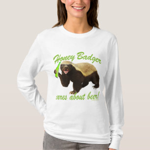 Camiseta Cuidados do texugo de mel sobre a cerveja