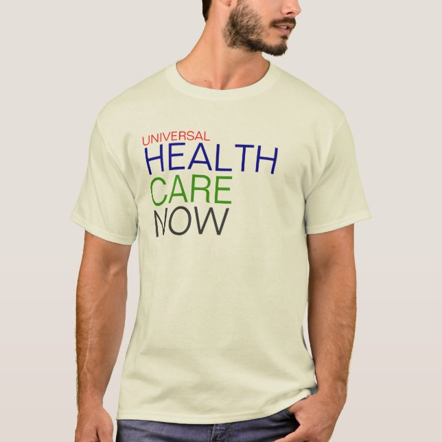 Camiseta Cuidados médicos universais agora (Frente)