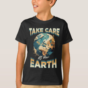 Camiseta Cuidem Da Nossa Proteção Ambiental Da Terra