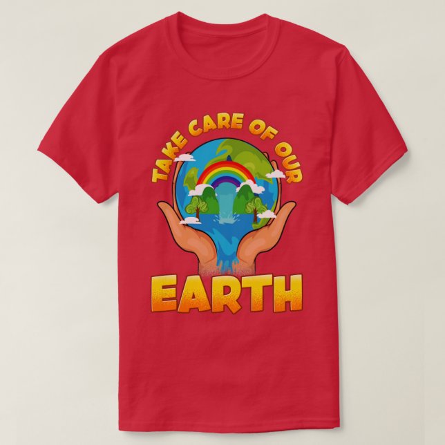 Camiseta Cuidem do ambiente do nosso "Dia da Terra" (Frente do Design)