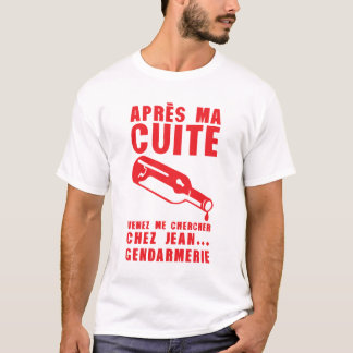 Camiseta cuite jean gendarmerie alcool humour bouteille