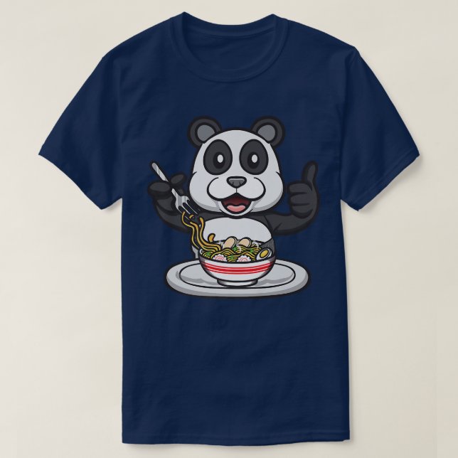 Camiseta Cujo Urso De Panda Ramen Tee Kawaii Animal E Ramen (Frente do Design)