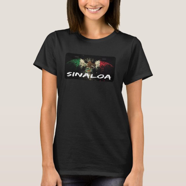 Camiseta Culiacán Sinaloa México Licença Plate Sinaloense C (Frente)