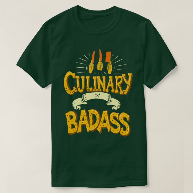 Camiseta Culinária Badass Engraçado Chef de Cota Presente (Frente do Design)