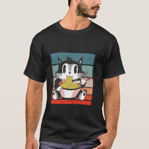 Camiseta Culinária de Gatos de Comida de Rua de Sushi Ramen