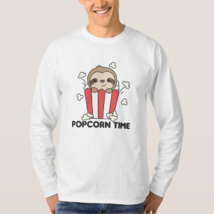 Camiseta Culpa De Animais Engraçados No Tempo Da Popcorn Em