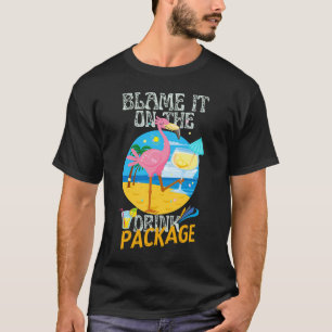 Camiseta Culpe-O No Pacote De Bebidas Flamingo Vacation Tr