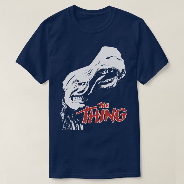 Camiseta Cult Clássico Horror Cabeça Arte Ventiladora (Frente do Design)
