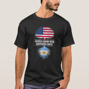 Camiseta Cultivado Americano Com Raízes Argentinas Bandeira