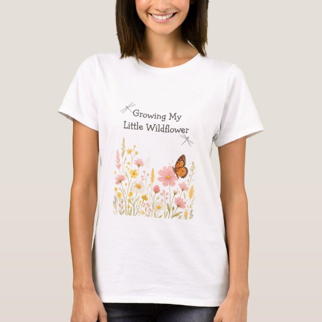 Camiseta Cultivar Minha Pequena Mamãe Personalizada De Flor (Frente)