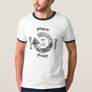 Camiseta Cultivar o t-shirt, arado, porca, Pray, colhe