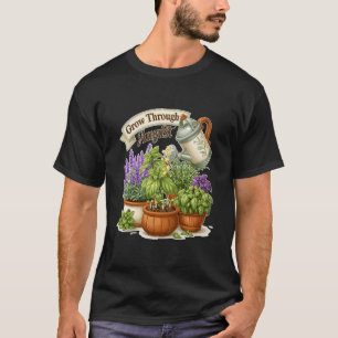 Camiseta Cultive Através de Plantas de Jardim de Agosto